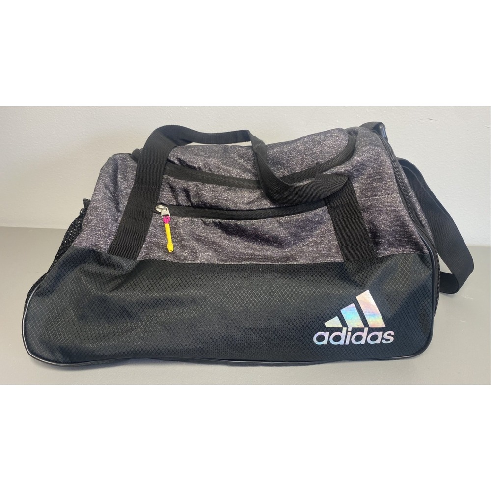 Adidas Squad Duffel Bag Black/Pink Zip Gym Sport Womens